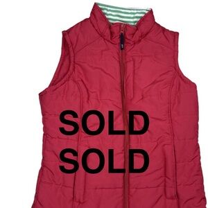 Vineyard Vines Red Puffer Vest Womens M